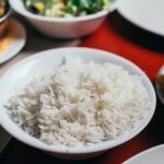 Riso bianco ciotola piatto