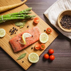 salmone, benessere, cucina, asparagi, pepe