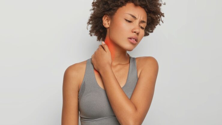 woman inflammation neck pain