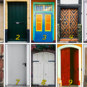 Fotomontaggio con 10 porte in diversi stili