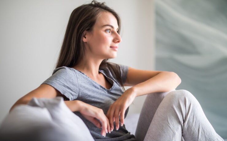 woman sit thinking