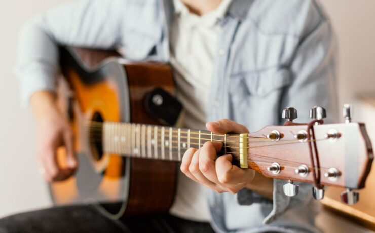 playing guitar