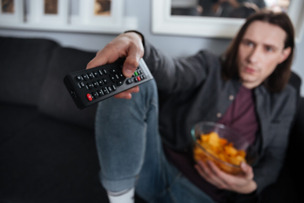 guy watching TV