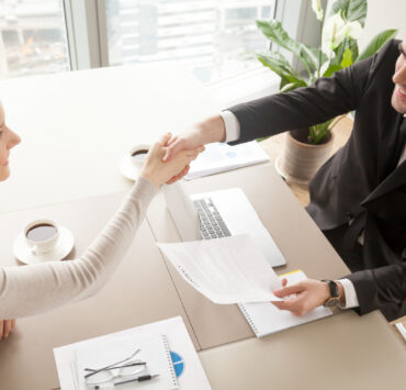 shaking hands office