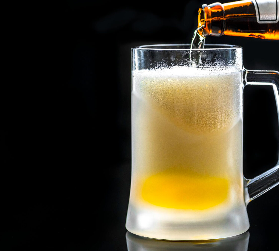 beer in a glass