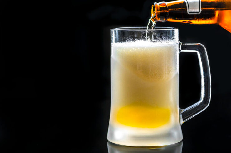beer in a glass